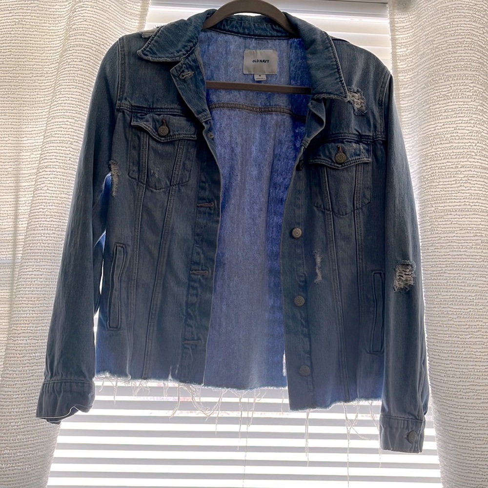 NWOT Old Navy Distressed Denim Jacket